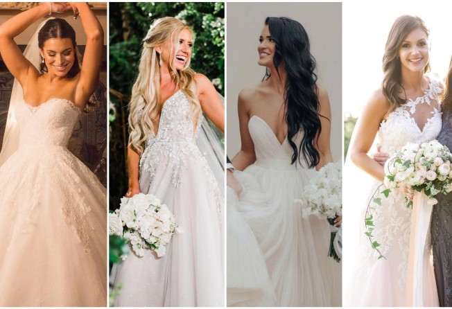 navy blue dress for baby girl The 10 best wedding dresses from The Bachelor: the hit reality TV show's  brides chose stunning couture by Badgley Mischka, Monique Lhuillier, Maggie  Sottero and more …