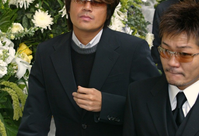 Japanese singer Masahiko Kondo, Anita Mui’s former boyfriend, at the funeral service for the Canto-pop diva at Hong Kong Funeral Home in Quarry Bay in 2004. Photo: SCMP Archives
