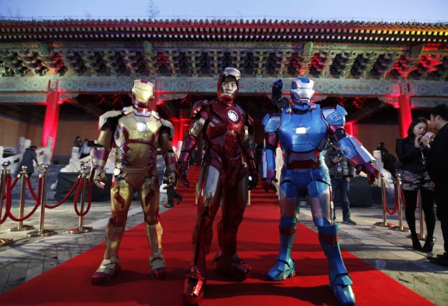 Performers at a promotional event before the release of Iron Man 3 in China. Photo: Reuters