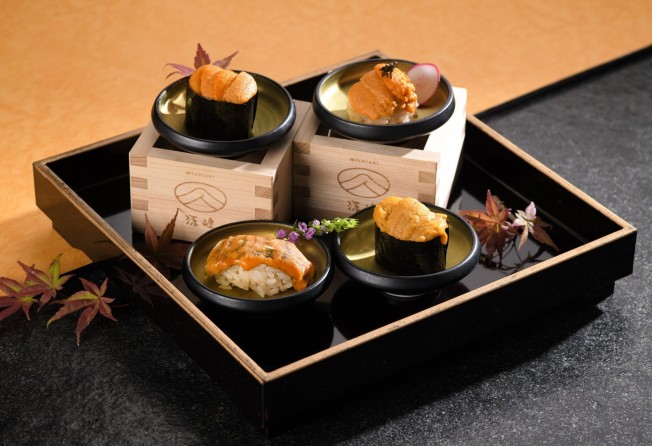 Assorted uni sushi. Photo: Mizutani