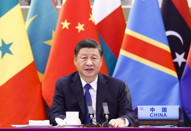 Chinese President Xi Jinping speaks at the opening of the Eighth Ministerial Conference of the Forum on China-Africa Cooperation, via a Beijing video link. Photo: Xinhua