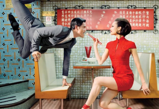 Hong Kong Ballet’s Corpuz and Wang Qingxin inside a Hong Kong-style restaurant. Photo: Instagram