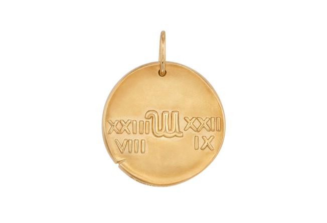 The reverse of the Zodiaque Virginis – or Virgo – solid yellow gold pendant. Photos: Van Cleef & Arpels