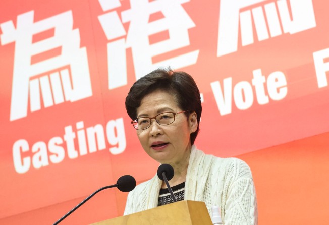 City leader Carrie Lam said it was ‘most regrettable’ that she had failed to bring Hong Kong society together. Photo: K. Y. Cheng