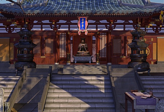 A Shaolin temple in Baidu’s metaverse app Land of Hope. Photo: Baidu