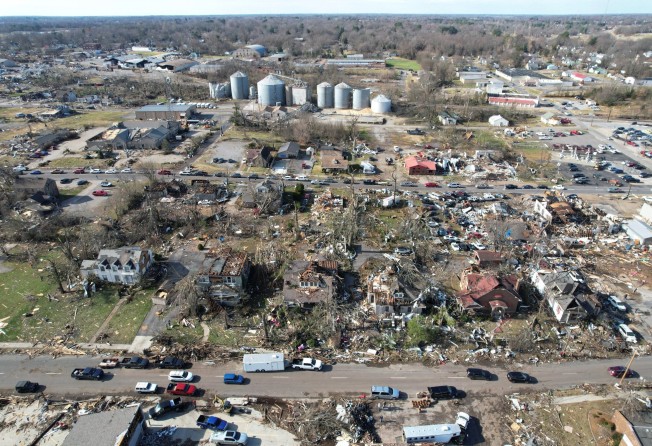 The aftermath of a tornado in Mayfield, Kentucky. Photo: Reuters