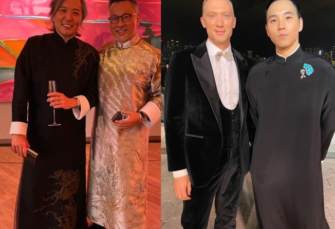 Peter Cheung and Barney Cheng (left), and Vincent Raffin and Calvin Wang at the K11 Musea event.