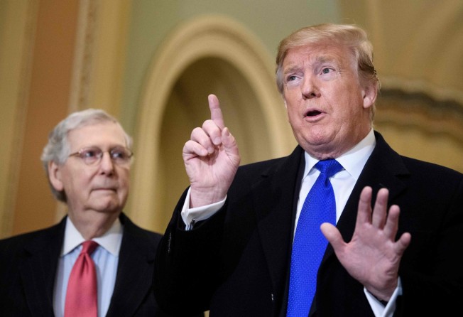 Senate Minority Leader Mitch McConnell (left), pictured with former US president Donald Trump in 2019, appears to be distancing himself from associations with Trump as details about the January 6 Capitol riot come to light. Photo: AFP