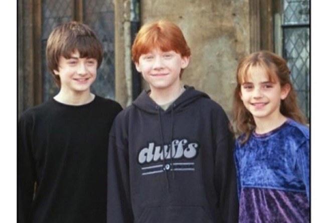 A throwback photo of Daniel Radcliffe, Rupert Grint and Emma Watson. Photo: @emmawatson/Instagram