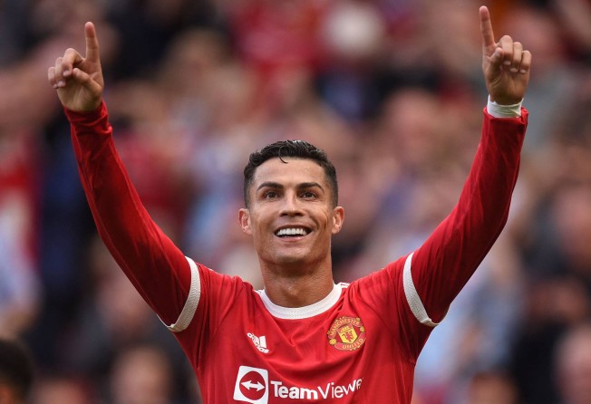 Cristiano Ronaldo celebrates after a goal during a Premier League match this past September – the striker currently plays for Manchester United. Photo: AFP