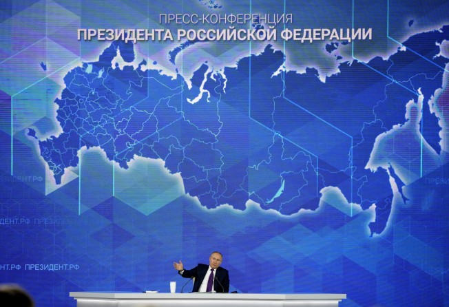 Russian President Vladimir Putin speaks at his annual news conference in Moscow, Russia, on December 23. In a high-profile summit with Africa leaders in 2019, Putin declared Russia’s interest to “engage in competition for cooperation with Africa”. Photo: AP