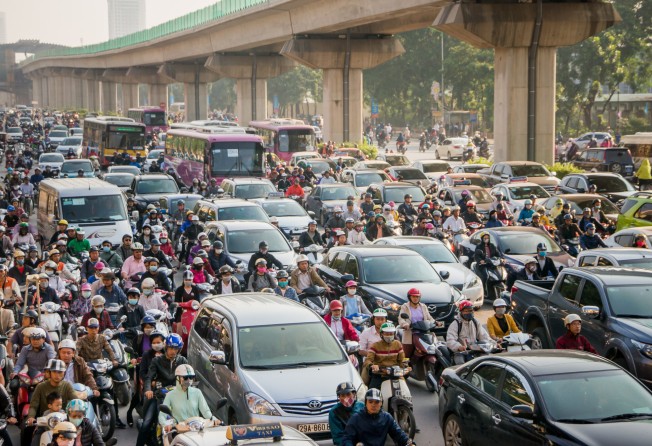 A morning traffic jam on Nguyen Trai Road in Hanoi, Vietnam, in 2016. Hanoi is ranked as one of the most polluted cities in the world by a number of monitoring bodies. Photo: Getty Images
