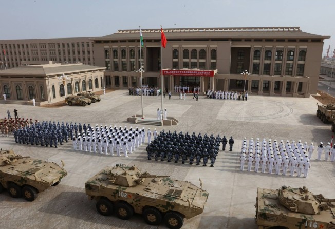 Chinese People’s Liberation Army personnel attend the 2017 opening ceremony in Djibouti of China’s first overseas naval base. Photo: AFP