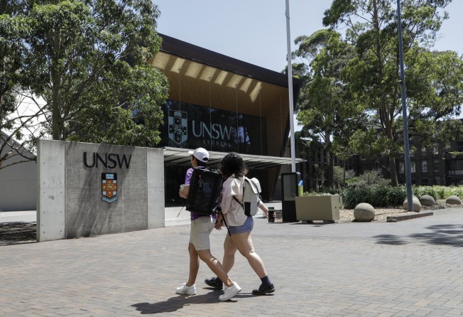 Students walk around the University of New South Wales campus in Sydney. File photo: AP 