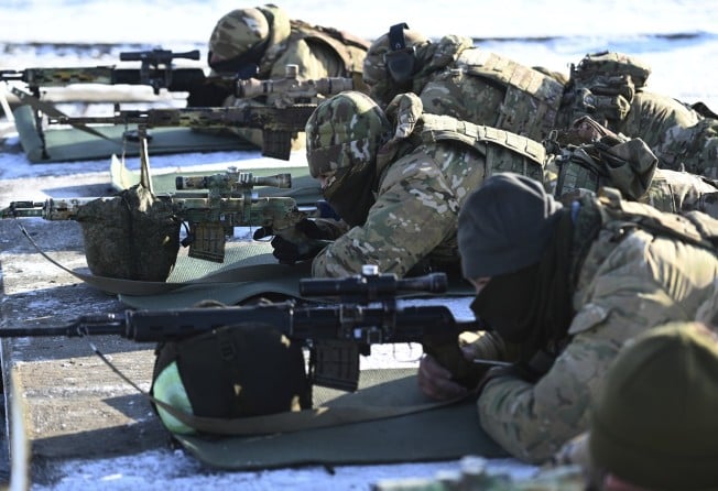Russian soldiers take part in drills in the Rostov region in southern Russia. Photo: AP
