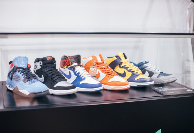 Sneakers from Nike and Jordan at a StockX event in Hong Kong.