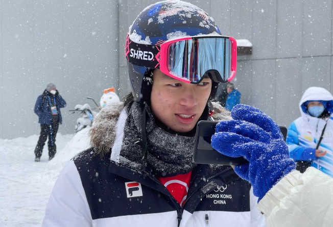 Hong Kong team national Alpine skier Adrian Yung Hau-tsuen after his men’s giant slalom event at the Beijing Winter Olympic Games. Photo: SF&OC