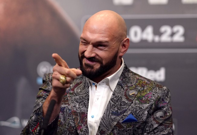 Tyson Fury speaks to the media at press conference at Wembley Stadium. Fury is set to have a match against Dillian Whyte on April 23, 2022. Photo: John Walton/PA Wire/dpa