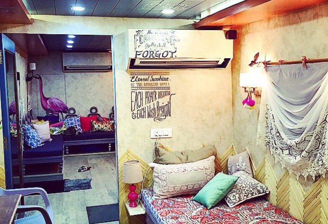 Alia Bhatt’s vanity van is spacious and was designed by Gauri Khan. Photo: @aliaabhatt/Instagram
