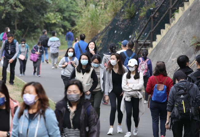 Hikers flock to Lau Shui Heung Reservoir, one of the most popular hiking trails in Hong Kong, as Omicron outbreaks hit the city. Photo: SCMP