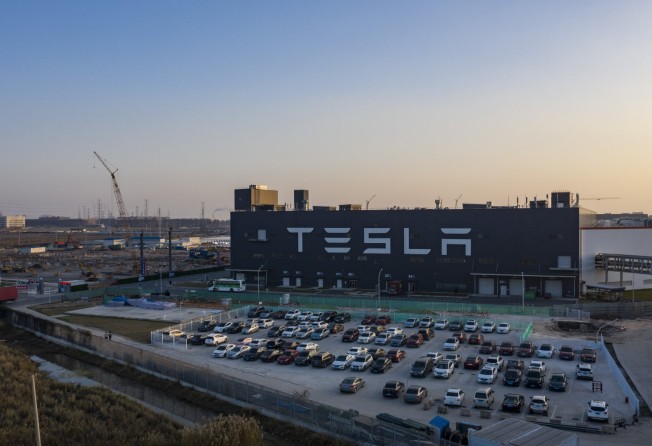 Tesla’s Gigafactory 3 in Shanghai on Friday, Dec. 25, 2020. Photo: Bloomberg
