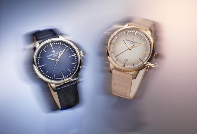 Vacheron Constantin’s women’s watches include the Patrimony, presented in two shades here.