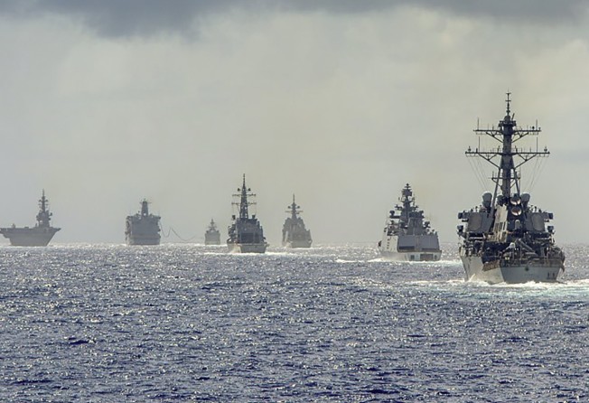 Warships from India, Australia, Japan and the United States in a joint maritime exercise on August 31, 2021. Photo: Royal Australian Navy