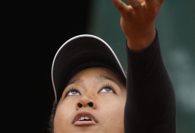 Naomi Osaka serves the ball during a training session for the Italian Open in Rome. Photo: AP