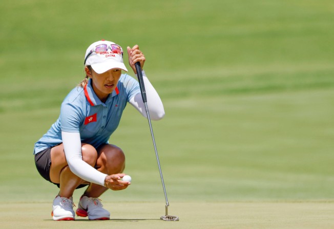 Hong Kong golfer Tiffany Chan Tsz-ching in round three of the Tokyo 2020 Olympic Games. Photo: SF & OC