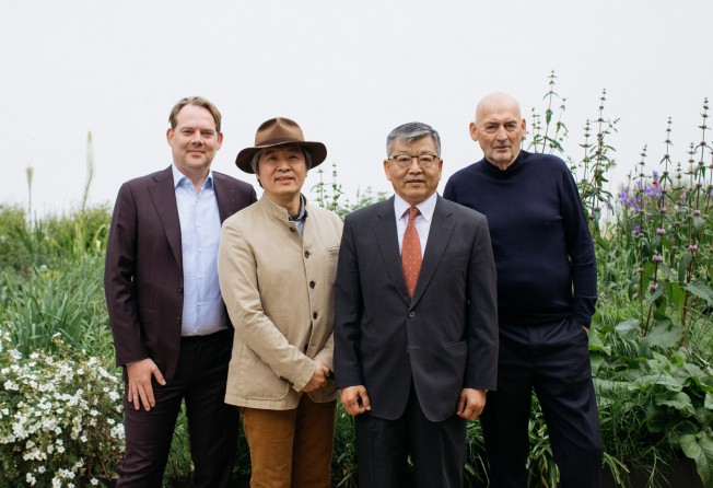 From left: David Gianotten, Austin Wang, Kelly Hsieh of the Taipei Representative Office in the UK, and architect Rem Koolhaas. Photo: Billy Barraclough