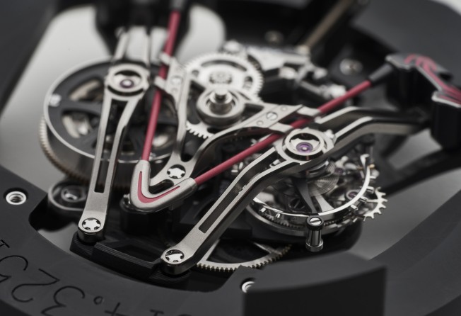 Richard Mille’s Tourbillon RM 38-02 has an openworked dial with an unusual shape.