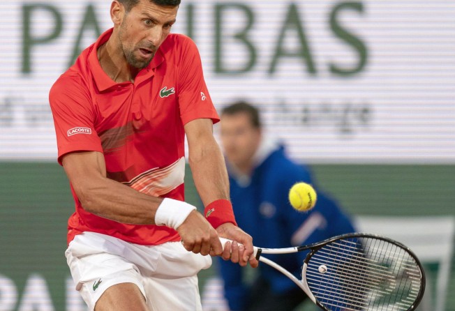 Djokovic of Serbia plays against Yoshihito Nishioka of Japan in the first round of the French Open tennis tournament in Paris. Photo: Kyodo