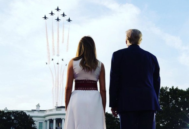 Melania and Donald Trump bid farewell to the White House back in 2021. Photo: @MELANIATRUMP/Twitter