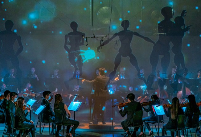As well as human players, the concert included AI ballet dancers, an AI choir and a backdrop that was created by AI. Photo: Hong Kong Baptist University