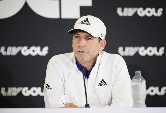 The 42-year-old Spaniard fields questions during a press conference at the LIV Golf Invitational Series at Pumpkin Ridge. Photo: EPA-EFE