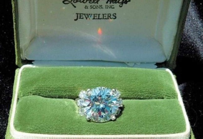 The engagement ring that Elvis Presley proposed to Ginger Alden with contained a huge sparkler reportedly taken from one of his showier stage rings. Photo: Ginger Alden/Facebook