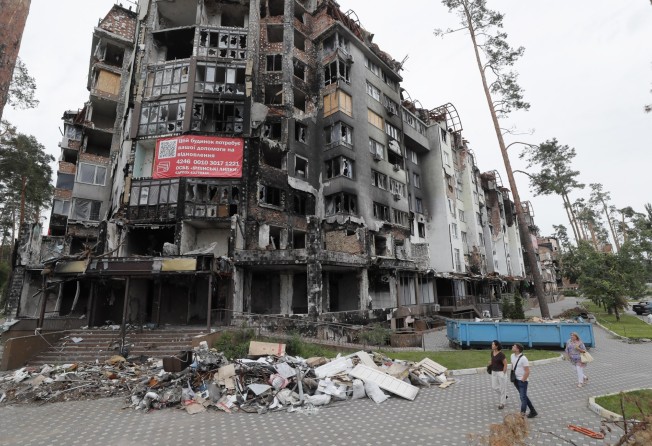 Damage from shelling in a residential area in the city of Irpin, near Kyiv, Ukraine earlier this week. Photo: EPA-EFE