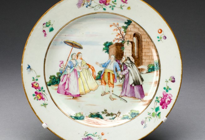 A porcelain plate from Jingdezhen in China, circa 1750. Photo: Getty Images