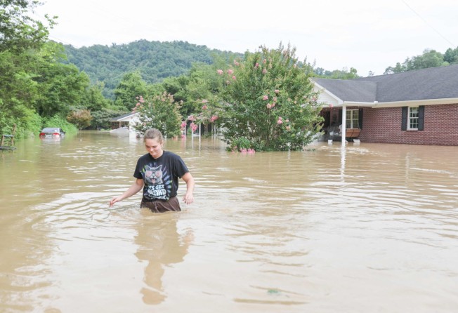 Flood waters that resulted from a “once-in-a-millennium” rainstorm in Kentucky in July. Photo: AFP