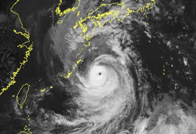 This handout photo taken and released on September 17 by JMA shows satellite imagery shows Typhoon Nanmadol located near the southern remote islands of Japan. Photo: Handout