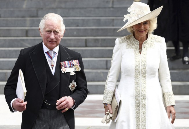 Prince Charles and his wife Camilla in June. He is now king, and she is queen consort. Photo: via AP