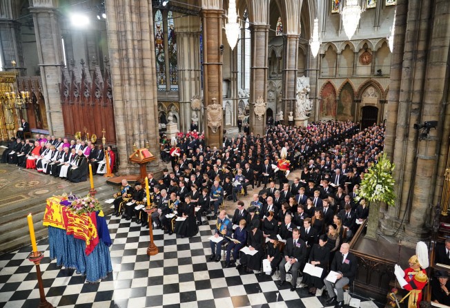 The funeral service inside Westminster Abbey. Photo: AP
