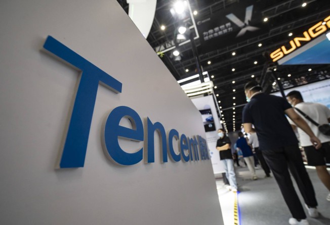 A Tencent booth at the World Artificial Intelligence Conference (WAIC) in Shanghai, China, September 2, 2022. Photo: Bloomberg
