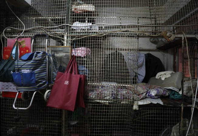 A cages home in Tai Kok Tsui. Photo: Xiaomei Chen
