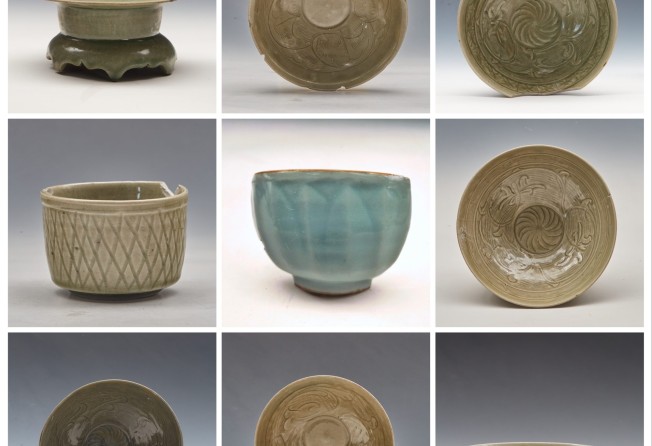 Examples of the glazed wares found in the excavation site. Photo: Xinhua