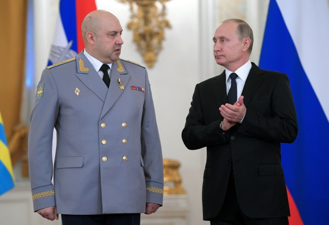 Russian President Vladimir Putin and Sergei Surovikin in 2017. File photo: AP