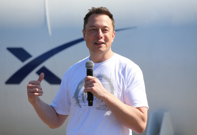 Elon Musk, founder, CEO and lead designer at SpaceX and co-founder of Tesla, speaks at the SpaceX Hyperloop Pod Competition II in Hawthorne, California, US, in August 2017. Photo: Reuters