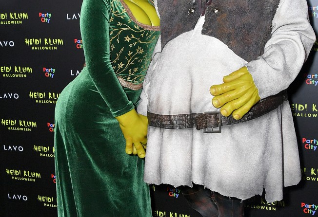 Heidi Klum and Tom Kaulitz show up dressed as Princess Fiona and Shrek to Klum’s 19th Annual Halloween Party at Lavo, in October 2018, in New York City. Photo: Getty Images