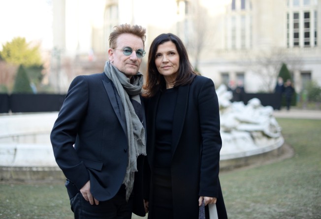Bono (left) and his wife Ali in Paris, in 2017. Photo: Getty Images