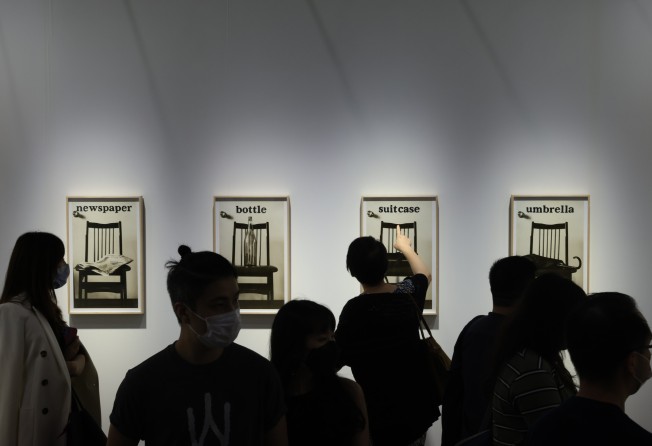 Visitors attend Art Basel Hong Kong 2021. Photo: Nora Tam
